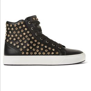 Men ZARA High Top Sneakers Studded Black Shoes 45